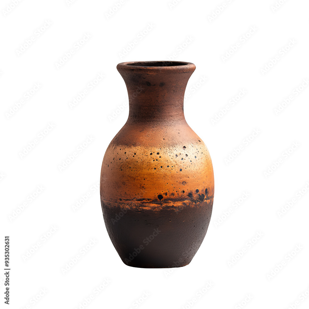 Clay Pot with Brown and Orange Glaze Clay Pot with Brown and Orange Glaze