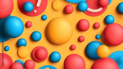 Colorful 3D Spheres Abstract Background