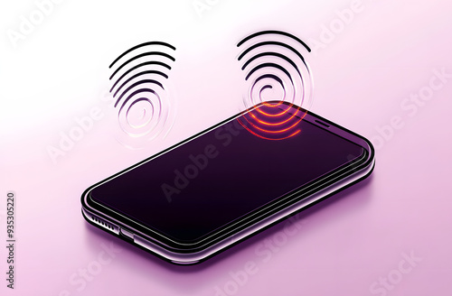 Mobile phone vibrating icon vector ringtone symbols for app web logo banner icon button - Vector photo