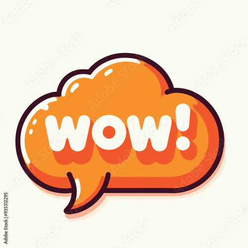 Colorful wow speech bubble illustration fun and playful expression design