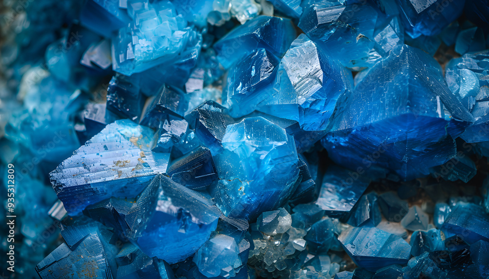Macro view of blue mineral stone formed naturally Macro view of blue mineral stone formed naturally