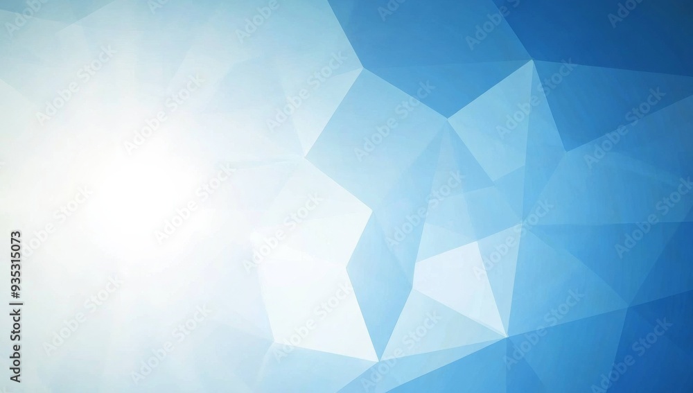Fototapeta premium Minimalist Blue Geometric Background with Low-Poly Polygonal Shapes in Vector Illustration, Perfect for Internet Product and Service Presentations