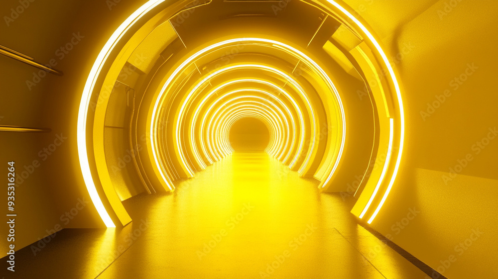 Fototapeta premium tunnel of yellow light