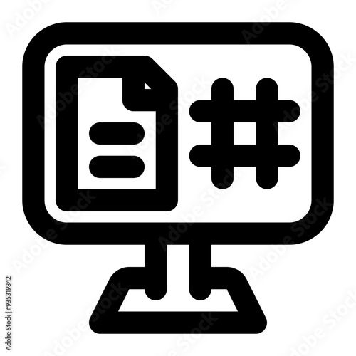 integer, data type, numerical, values, number, programming, hashtag, hash tag outline icon