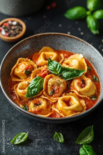 Delicious Tortellini in Tomato Sauce with Basil