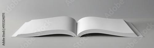Open Hardcover Book on White Surface with Neatly Folded Pages, C