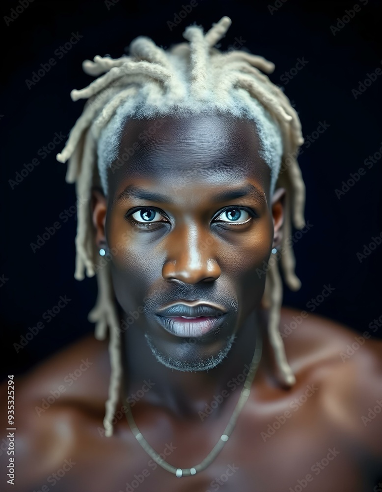 A man with dreadlocks and a black background A man with dreadlocks and a black background