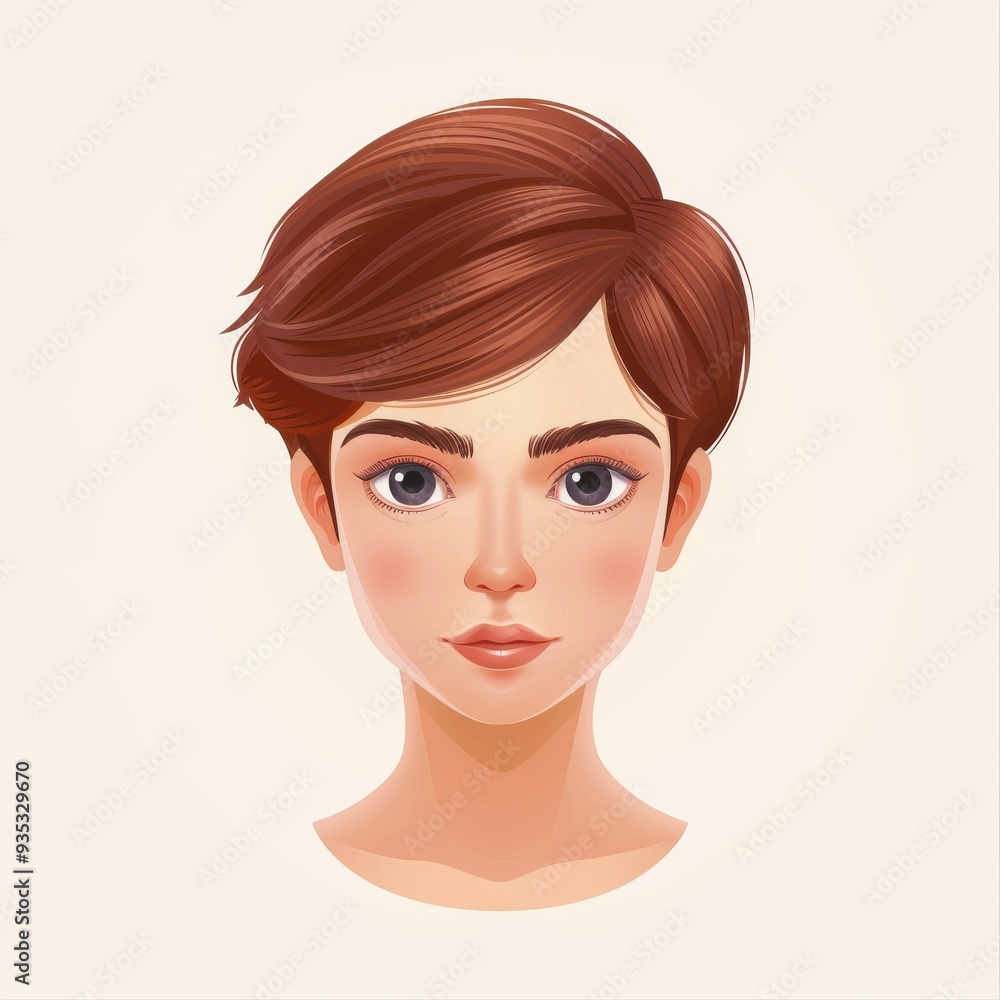 Portrait of a Young Woman with Short Brown Hair Portrait of a Young Woman with Short Brown Hair