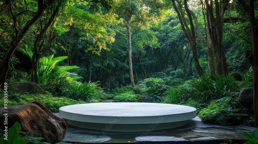 Circular Platform in Lush Forest Circular Platform in Lush Forest