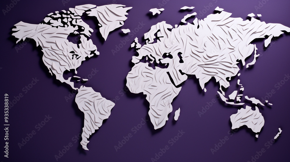 paper crafting style world map paper crafting style world map