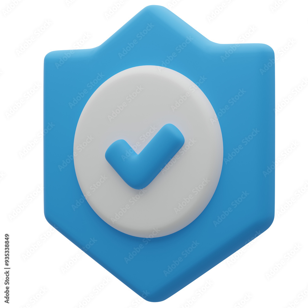 Real Estate Security Checkmark 3D Illustration Real Estate Security Checkmark 3D Illustration