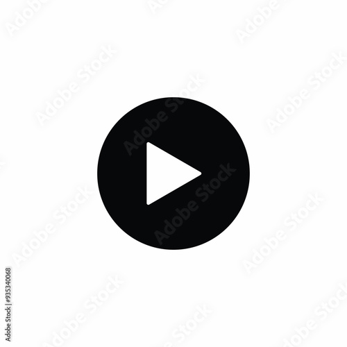 Free Download Play button black and white flat vector icon design. Play button symbol and clip art - GFXLoad