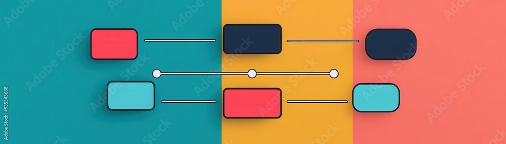 Obraz premium Flowchart showing algorithmic data processing and insights, flat design illustration