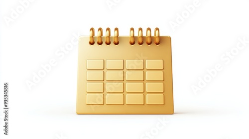 Gold Calendar , Isolated On White Background, Perfect For Event-Themed Designs And Date Promotions . Generative ai