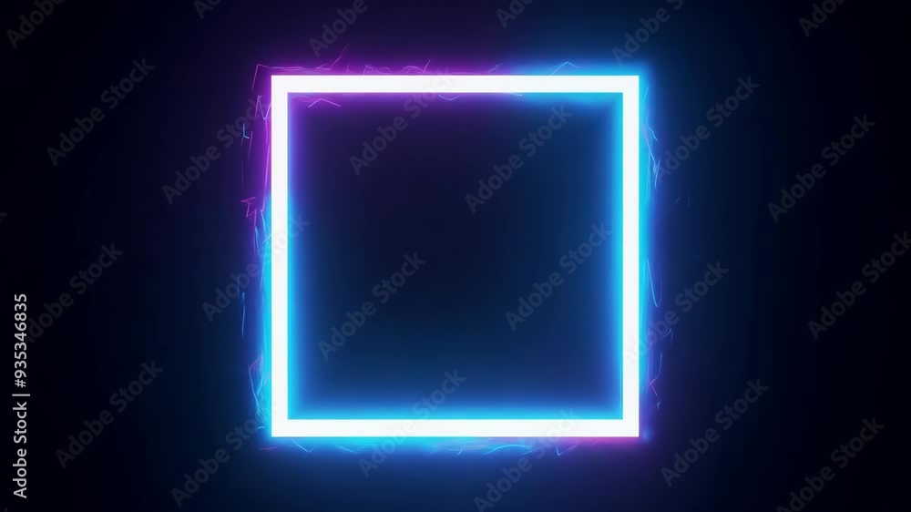 Futuristic Neon Square Frame: Vibrant and Seamless Looping Abstract Design Futuristic Neon Square Frame: Vibrant and Seamless Looping Abstract Design