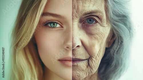 The aging face contrast photo