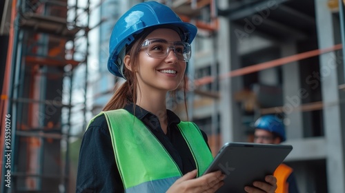 The female construction engineer photo