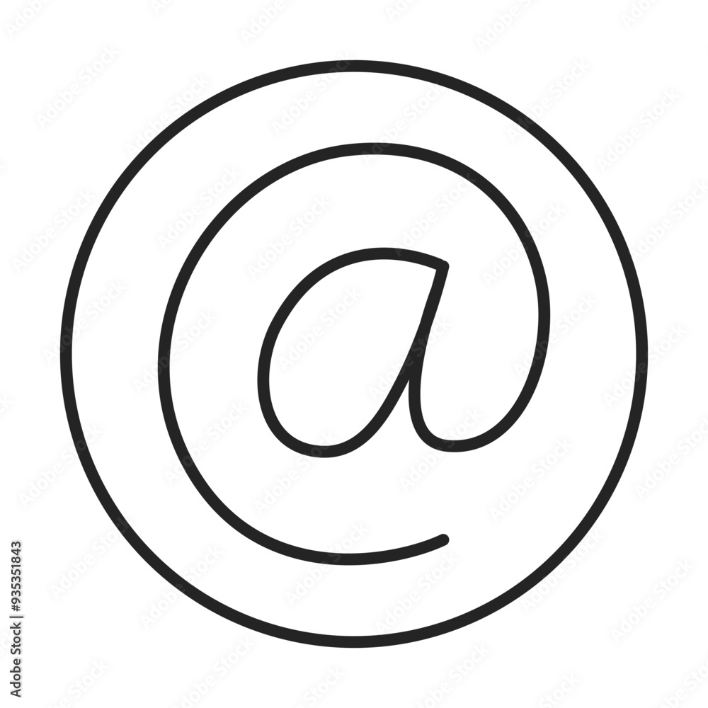 At The Rate Line Icon. Contact Icon Editable Stroke Vector Illustration At The Rate Line Icon. Contact Icon Editable Stroke Vector Illustration