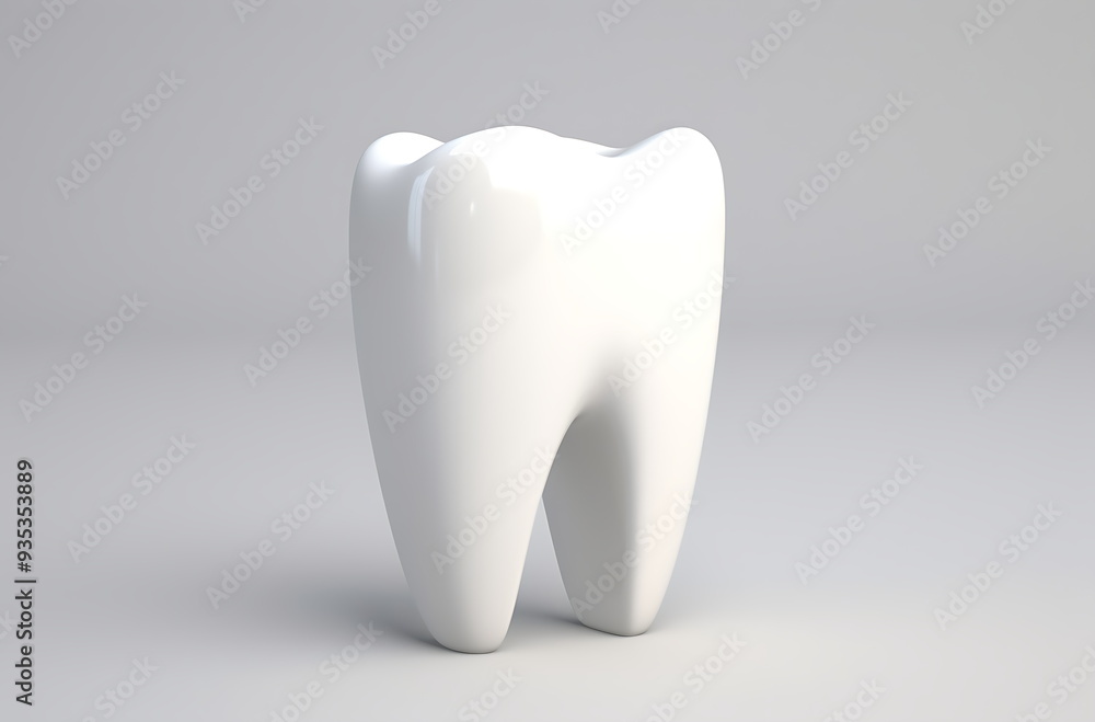 white tooth on a gray background, generative ai white tooth on a gray background, generative ai