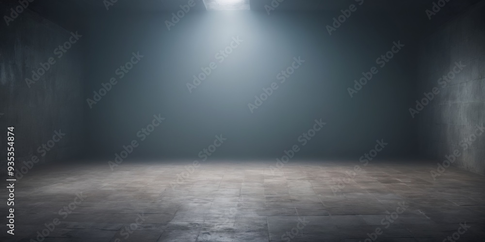 Eerie Atmosphere in an Empty Room with Concrete Floor and Brick Eerie Atmosphere in an Empty Room with Concrete Floor and Brick