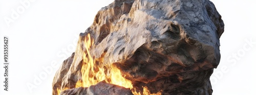 An image of a volcanic eruption with a transparent or white background in PNG format