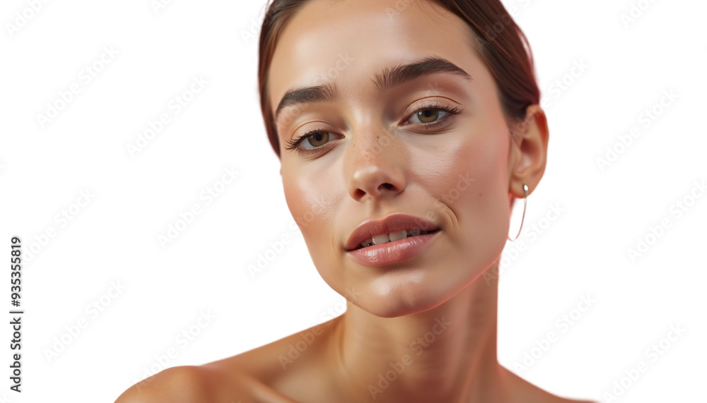 Portrait of a Greek Woman Isolated on Transparent or White Background for Beauty Product Promotion Closeup Shot in Pose Portrait of a Greek Woman Isolated on Transparent or White Background for Beauty Product Promotion Closeup Shot in Pose