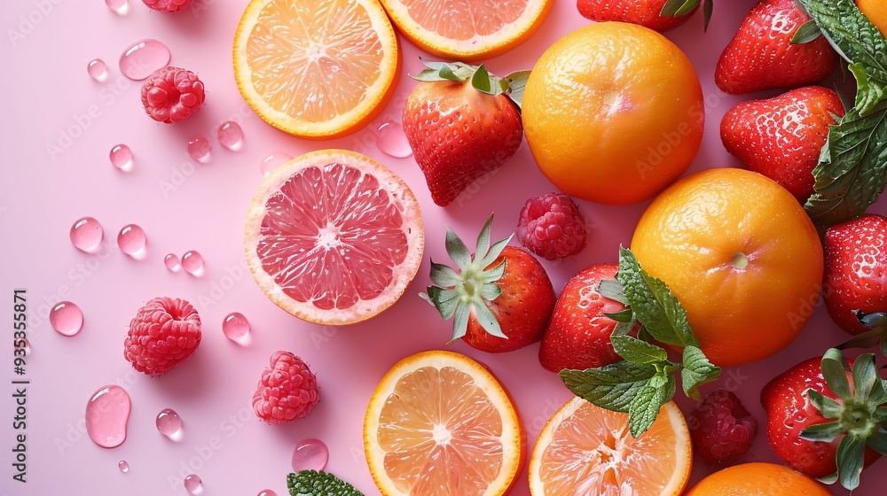 mockup, fruits et vitamines, arrière plan pour intégration produits ou fond graphique, ia générative mockup, fruits et vitamines, arrière plan pour intégration produits ou fond graphique, ia générative