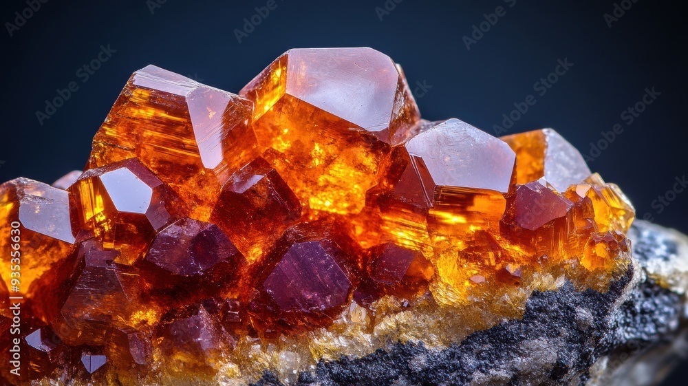 Natural spessartine garnet gem in vibrant orange tones Natural spessartine garnet gem in vibrant orange tones