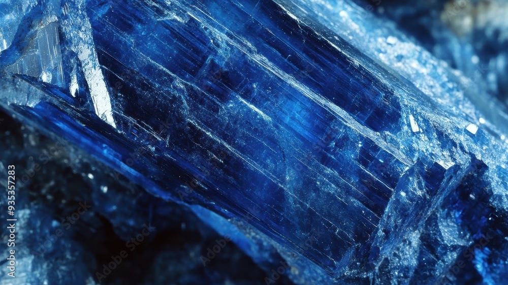 Deep blue kyanite crystal with unique formations and clear facets. Deep blue kyanite crystal with unique formations and clear facets.