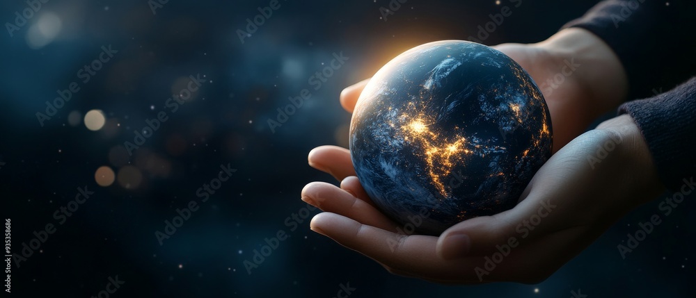 Protecting Our Planet: Hands Holding Earth. Protecting Our Planet: Hands Holding Earth.