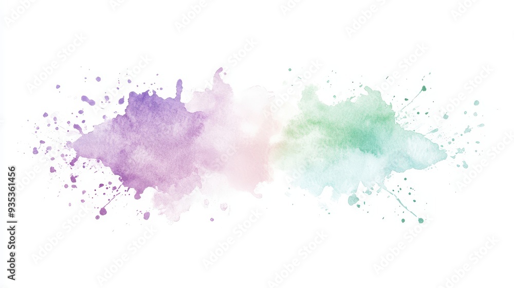 Obraz premium A watercolor splash with soft pastel colors, ideal for backgrounds or design elements.