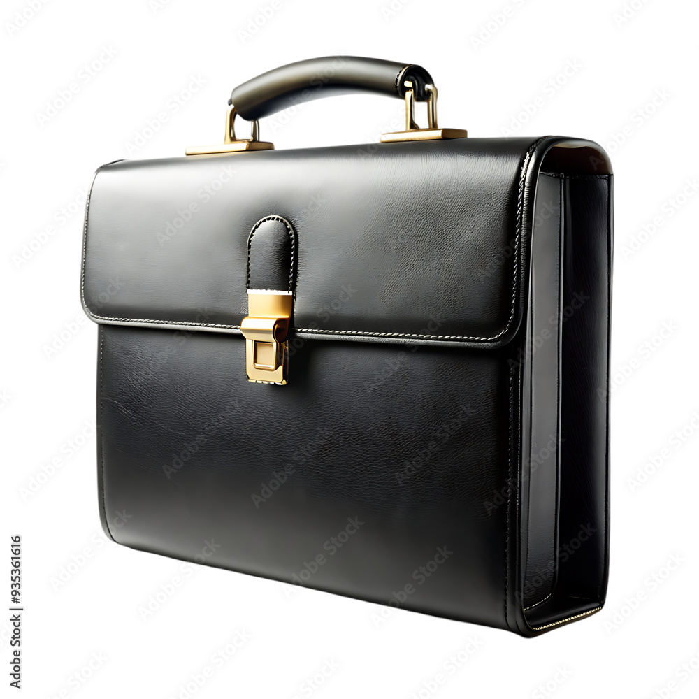 Sleek Black Briefcase Isolated on White Background Ideal for Professional and Business Use Sleek Black Briefcase Isolated on White Background Ideal for Professional and Business Use