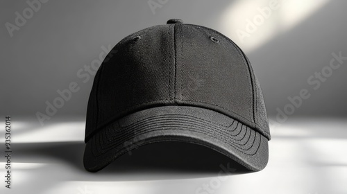 Black cap mockup on a white background with natura 306 cap, hat, helmet, baseball, clothing, safety, blank, vector, head, protection, object, construction, army, uniform, military, headwear, war, spo