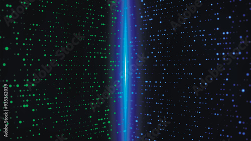 Technology background. Abstract digital wave of flickering particles. Futuristic dotted lines of particles. Network connection structure. Vector illustration.