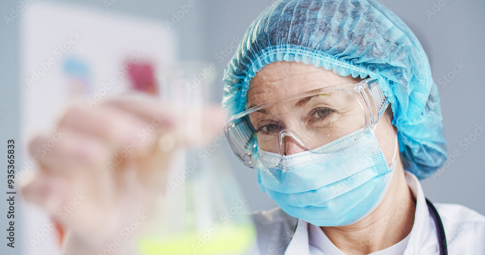 Close up portrait of Caucasian female doctor wearing protective clothes does research of new type of virus. Woman works at hospital. Close up portrait of Caucasian female doctor wearing protective clothes does research of new type of virus. Woman works at hospital.