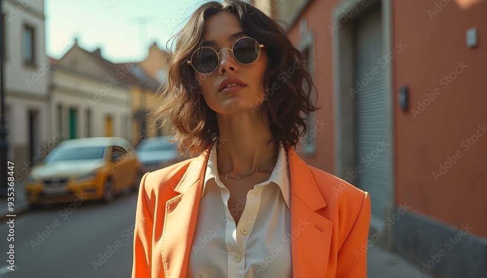 A stylishly dressed woman posing for a photo against the backdrop of a modern city. Elegant and confident, she creates a sophisticated image against the urban landscape. A stylishly dressed woman posing for a photo against the backdrop of a modern city. Elegant and confident, she creates a sophisticated image against the urban landscape.