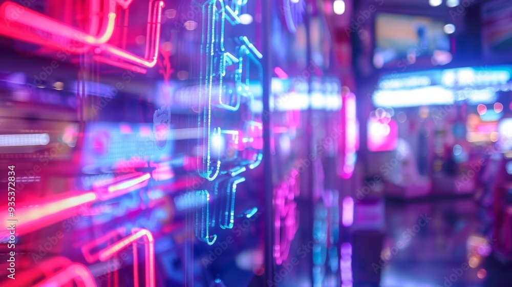 Abstract Neon Lights in Cityscape. Abstract Neon Lights in Cityscape.