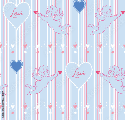 Wallpaper Mural cupid seamless illustration vector pattern Torontodigital.ca