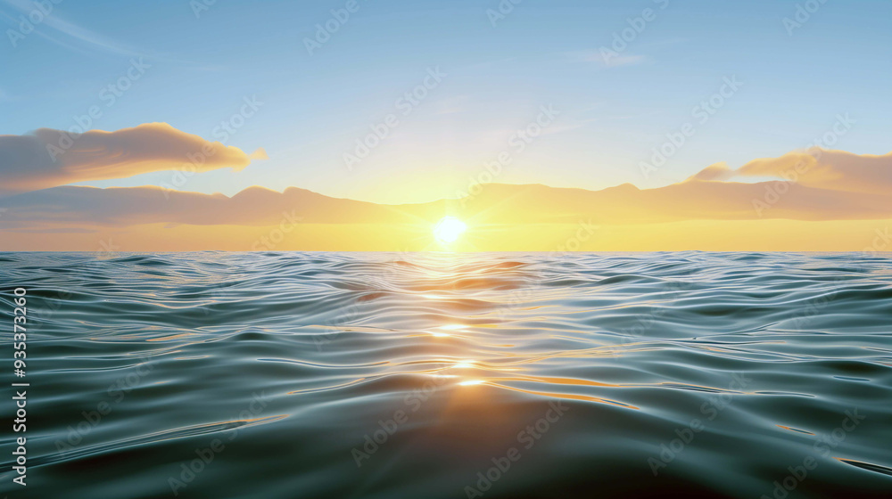 Fototapeta premium Nature's Calm Oasis, Unveiling the Quiet Charm of Serene and Tranquil Ocean