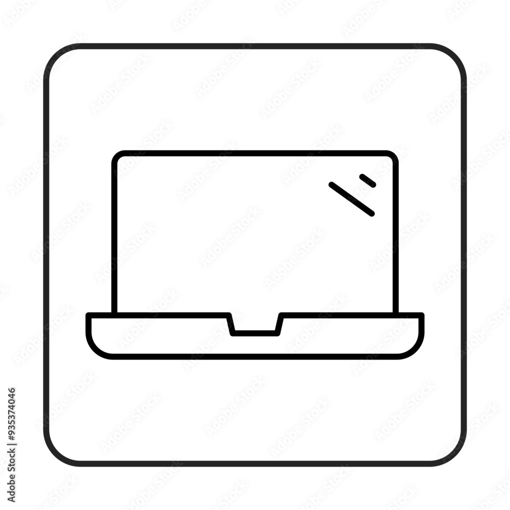 Laptop Line Icon. Contact Icon Editable Stroke Vector Illustration Laptop Line Icon. Contact Icon Editable Stroke Vector Illustration