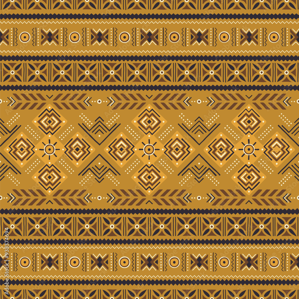 African seamless pattern. Traditional mud cloth, bogolan. Tribal fabric. Abstract hand drawn background. African seamless pattern. Traditional mud cloth, bogolan. Tribal fabric. Abstract hand drawn background.