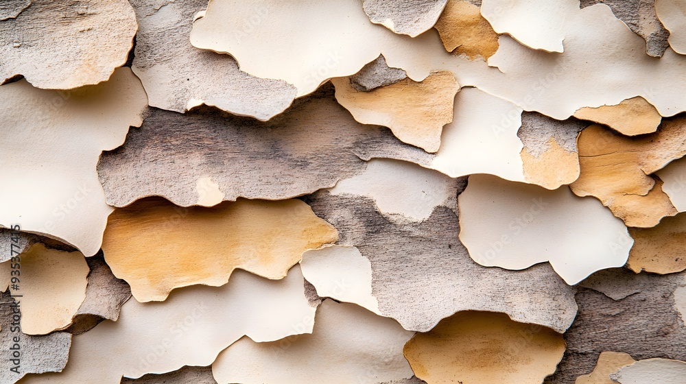 Intricate patterns of plane tree bark with smooth patches and mottled colors, showcasing organic textures and natural camouflage, in soft sunlight Intricate patterns of plane tree bark with smooth patches and mottled colors, showcasing organic textures and natural camouflage, in soft sunlight
