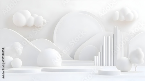 Minimalist Geometric Design with Crisp Architectural Shapes and Balanced Composition