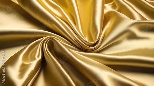 Luxurious Golden Satin Fabric with Elegant Folds background