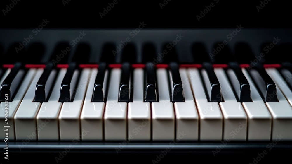 Piano Keys In Harmony, Melody Flowing From Black And White Simplicity Piano Keys In Harmony, Melody Flowing From Black And White Simplicity
