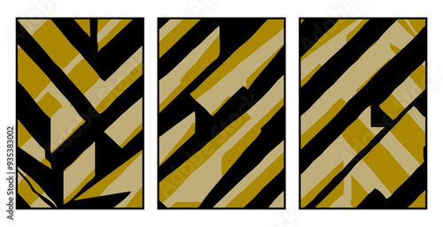 Set of 3 Abstract pattern. Illustration for printing on wall decorations. For use in graphics.