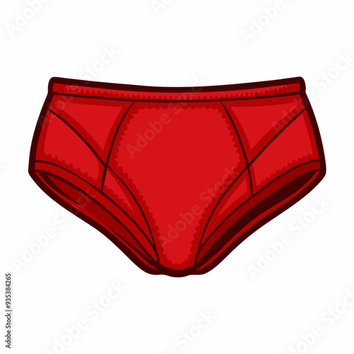 Vector Cartoon Red Mens Underwear Male Briefs on a isolated white background (10)
