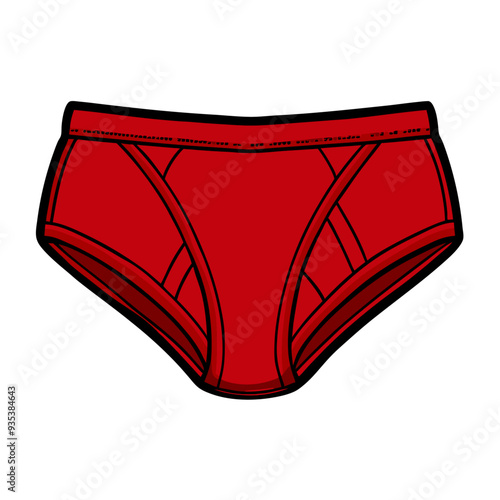 Vector Cartoon Red Mens Underwear Male Briefs on a isolated white background (1)