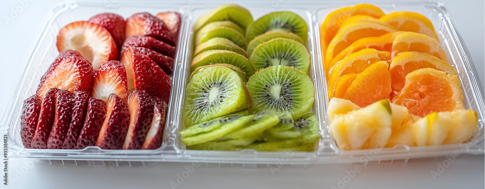 Fresh salad with red and yellow fruit, jelly, and colorful toppings on a plate Fresh salad with red and yellow fruit, jelly, and colorful toppings on a plate