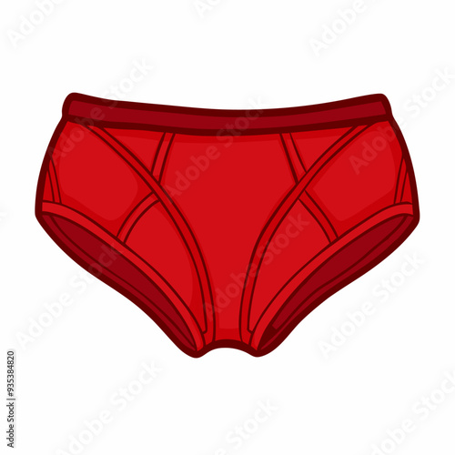 Vector Cartoon Red Mens Underwear Male Briefs on a isolated white background (2)